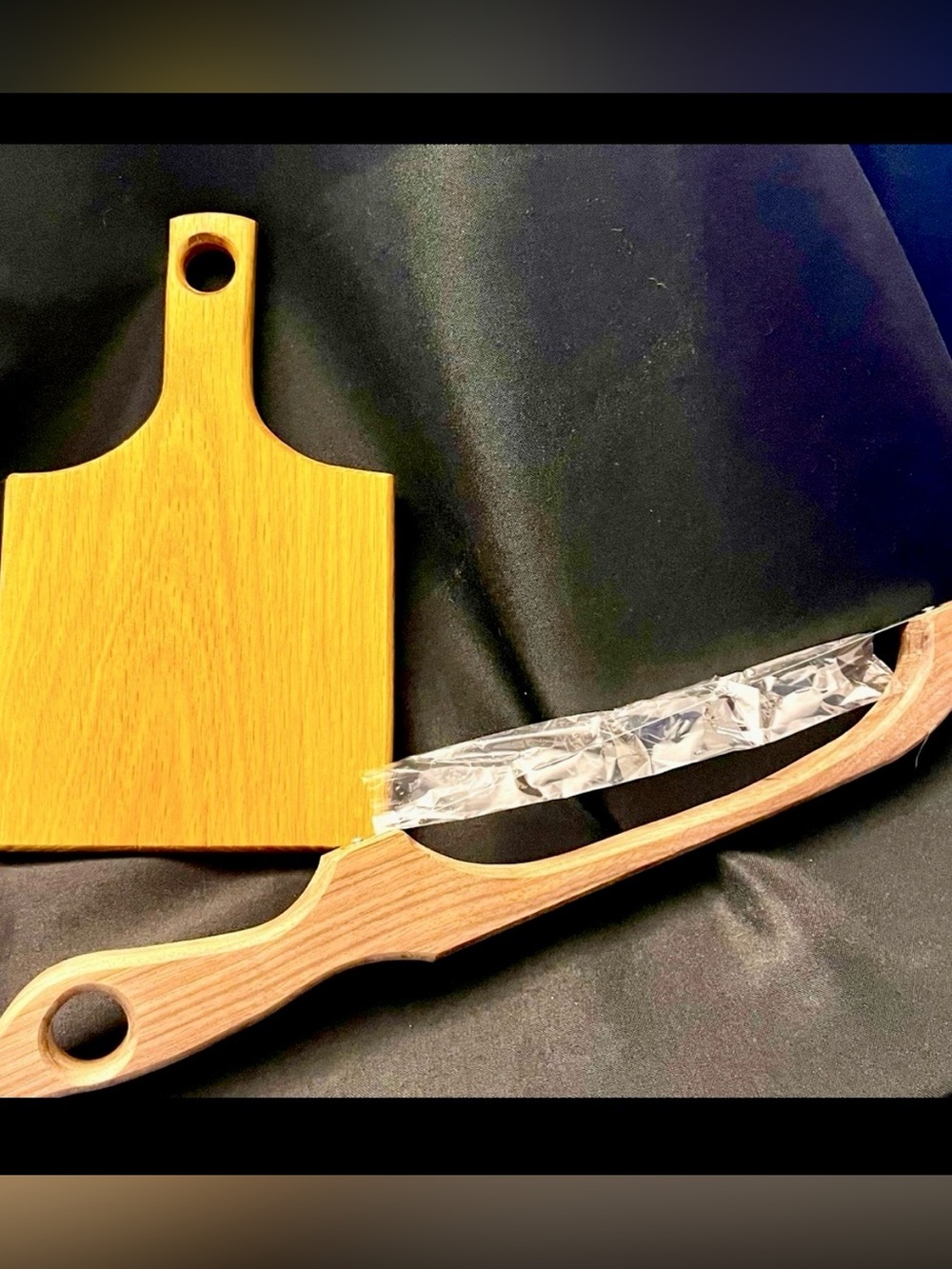 Handmade Oak Cutting Board & Bread Bow Knife Set New Sourdough Slicer Gift Set
